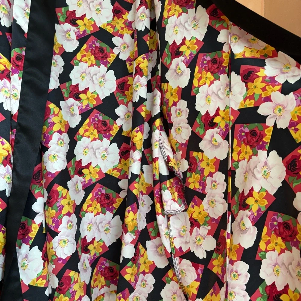 Vintage Y2K Satin Robe Floral Print Women’s Medium - Picture 10 of 16